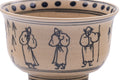 Villagers Annan chawan, opposite side view showing more blue-painted figures around the body
