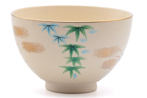 Japanese Matcha Bowl - Bamboo Floral Kyo Chawan - 400ml