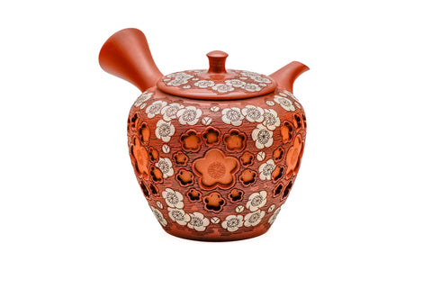 Double-Layer Plum Blossom Tokoname Teapot - 250ml