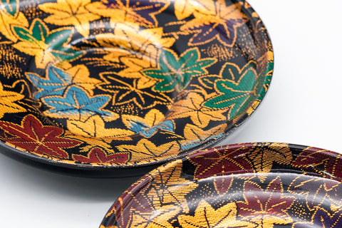 Japanese Chataku - Set of 5 Autumn Momiji Tea Saucers