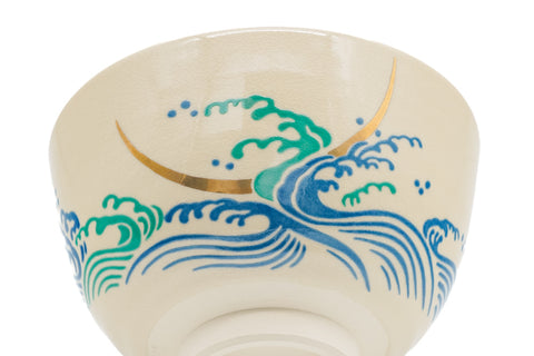 Crescent Moon Upon the Waves - Kyo-yaki Chawan