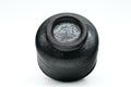 Black ceramic cup on a white background - bottom