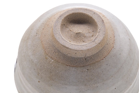 Japanese Matcha Bowl - Abstract Milky White Glazed Chawan - 400ml