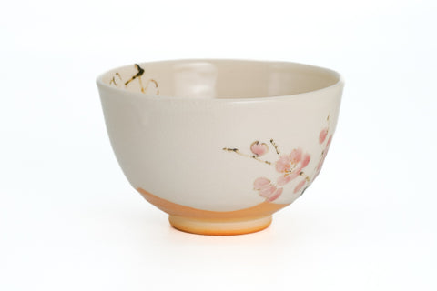 Plum Blossom Kyo-yaki Matcha Bowl