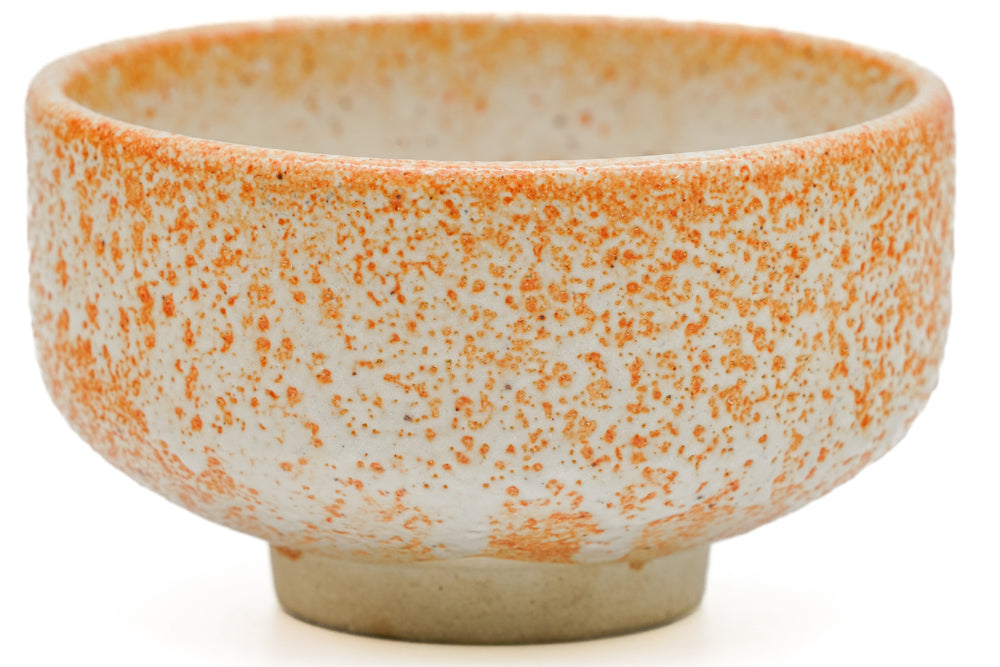 Japanese Matcha Bowl - Speckled Orange White Mino-yaki Chawan – Tezumi