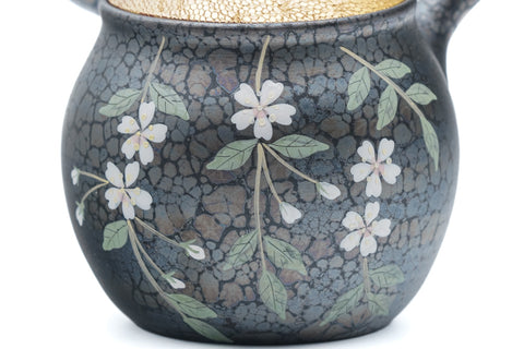 Plum Blossom Gold Tenmoku Tokoname Teapot - 160ml
