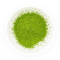 Rikyu - Nukata Matcha - overhead view of the bright green matcha powder in a white dish