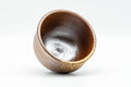 Japanese Teacup - Ash Glazed Shigaraki-yaki Guinomi - 50ml - angled view into the interior