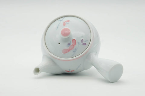 Tezumi — Japanese Kyusu - Floral White Porcelain Arita-yaki Ceramic Filter Teapot - 200ml — interior view showing the filter