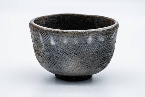 Japanese Matcha Bowl - 手 Grey Kushime Raku-yaki Wan-nari Chawan - 350ml