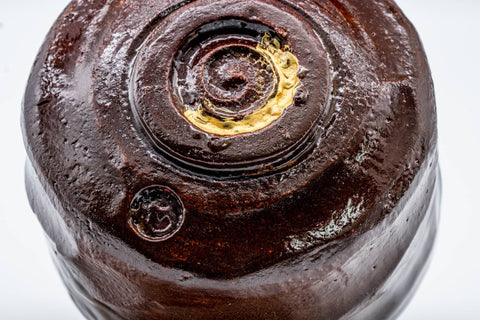 Japanese Matcha Bowl - 手 Spiraling Candy Glazed Raku Chawan - 300ml