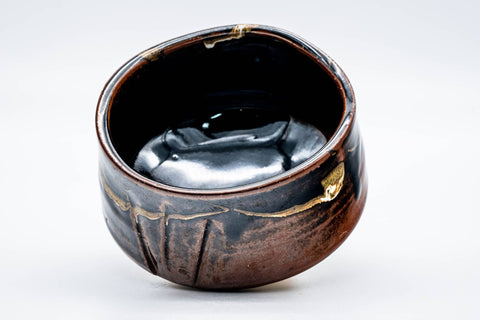 Japanese Matcha Bowl - Abstract Brown Mino-yaki Chawan - 300ml