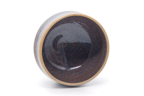 Tezumi — Japanese Matcha Bowl - 林山窯 Rinzan Kiln - Blue Gradient Kiyomizu Chawan - 450ml — top-down view of the interior