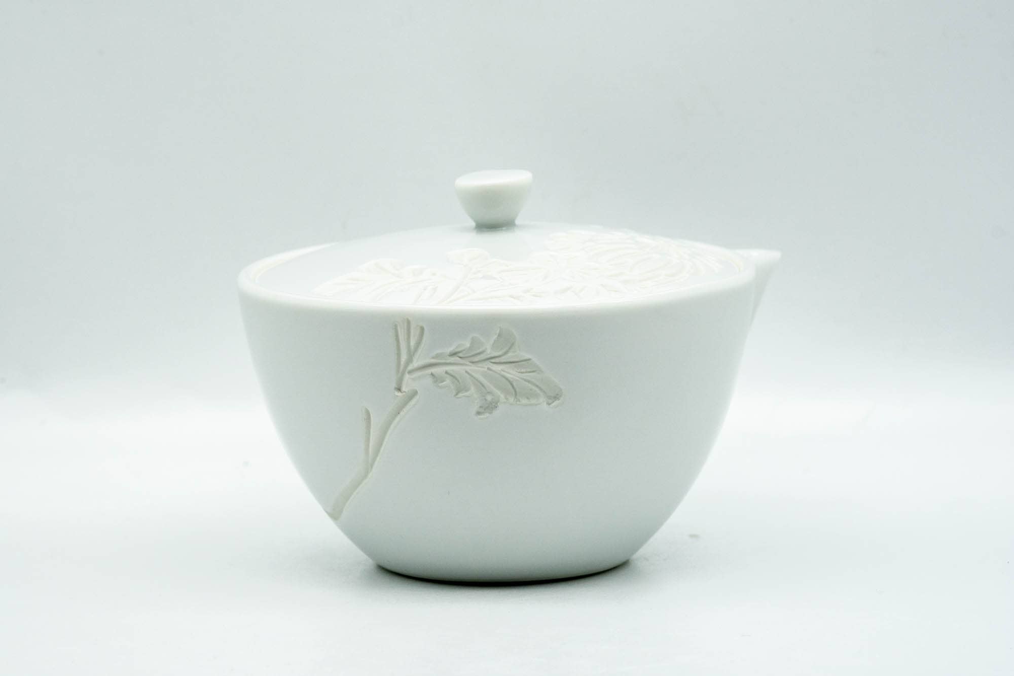 Japanese Houhin - Floral Engraved Arita-yaki Ceramic Filter Porcelain Teapot - 230ml