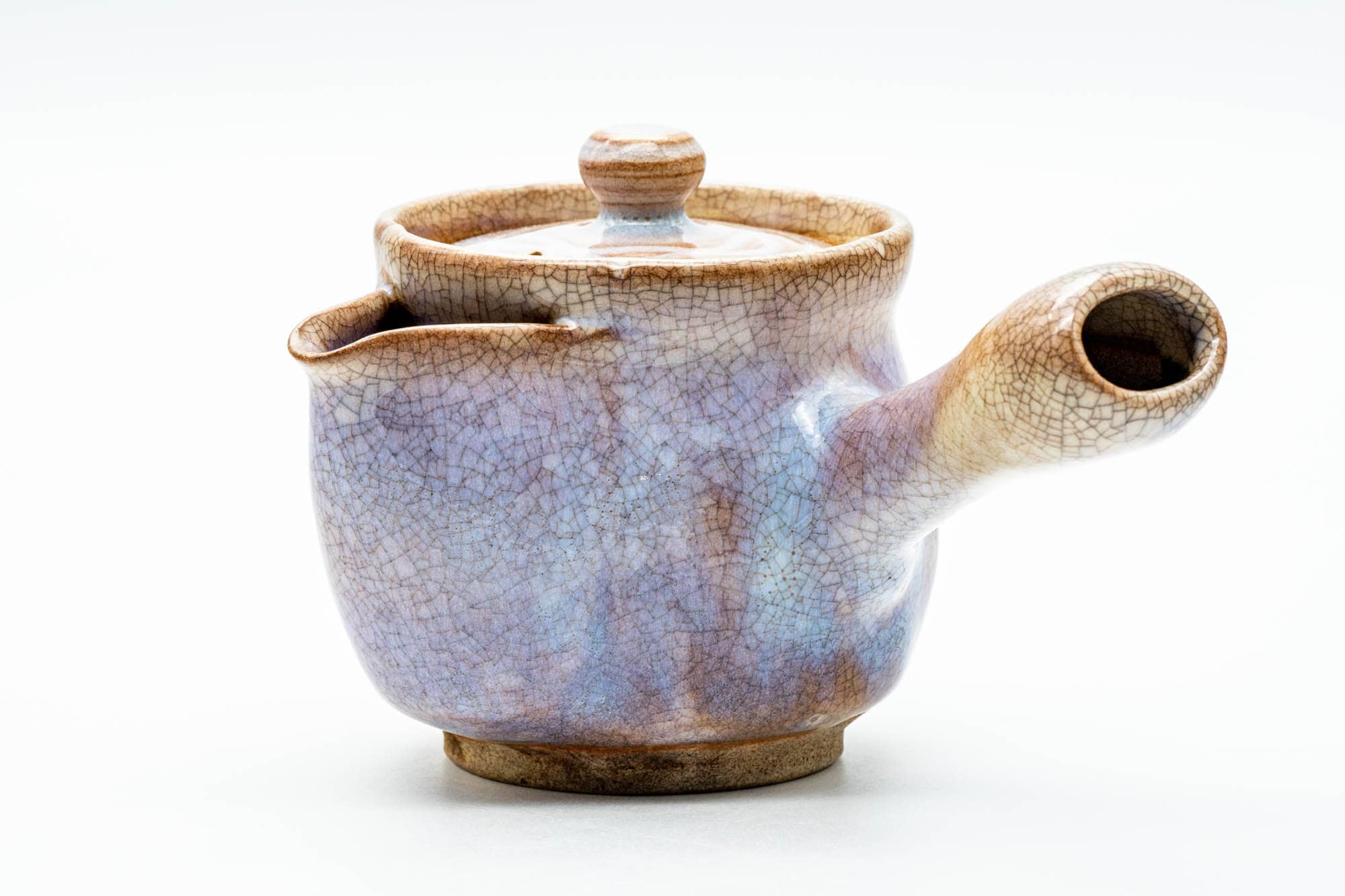 Japanese Tea Set - Purple Glazed Hagi-yaki Kyusu Teapot with 5 Yunomi Teacups