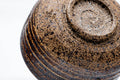 Tezumi — Japanese Matcha Bowl - Brown Speckled Spiraling Earthy Chawan - 300ml — inverted showing the foot ring