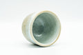 Japanese Teacup - Beige White Glazed Hagi-yaki Yunomi - 80ml - tilted view showing the glazed interior