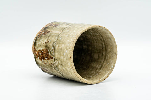 Japanese Teacup - Large Textured Green Drip-Glazed Yunomi - 200ml - Tezumi