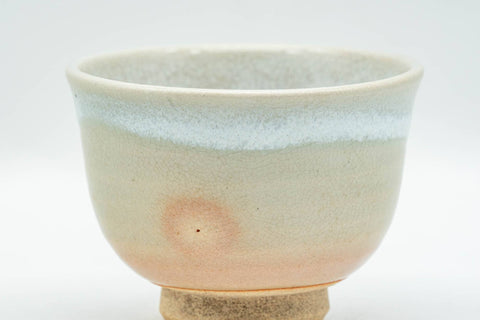 Japanese Teacup - Pink Gohonte Spotted White Drip-Glazed Hagi-yaki Yunomi - 100ml