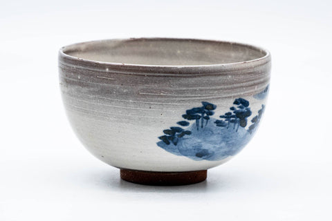 Japanese Matcha Bowl - Blue Hakeme Mountainous Village Kiyomizu-yaki Chawan - 300ml