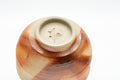 Tezumi — Japanese Teacup - Orange Hidasuki Bizen-yaki Yunomi - 75ml — inverted showing the foot ring
