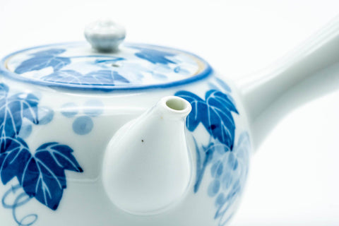 Japanese Kyusu - Blue Momiji Maple Leaves Arita-yaki Teapot - 350ml