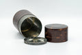 Japanese Chazutsu - Cherry Bark Sakura Wood Weathered Metal Interior Tea Canister - 200ml - Tezumi