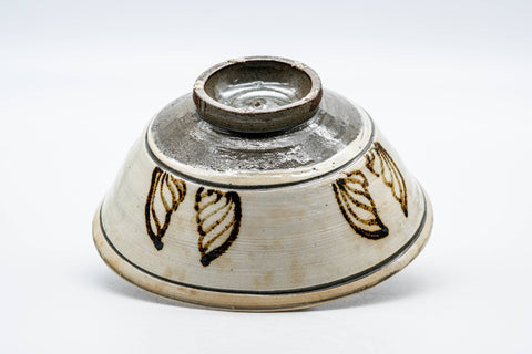 Tezumi — Japanese Matcha Bowl - Painted Hakeme Hira Summer Chawan - 150ml — top-down view of the interior