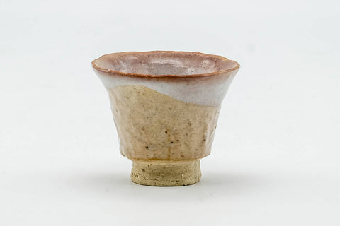 Japanese Teacup - Small Beige Glazed Hagi-yaki Guinomi - 35ml