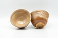 Tezumi — Japanese Teacups - Pair of Milky Drip-Glazed Hagi-yaki Guinomi - 40ml — front view