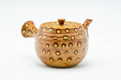 Japanese Tea Set - Spotted Kyusu Teapot - Katakuchi Water Cooler - 5 Yunomi Teacups