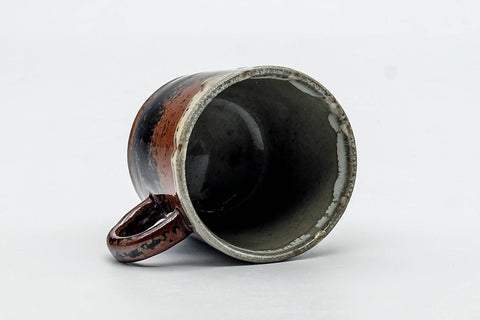 Japanese Teacup - Black Brown Beige Drip-Glazed Ushirdoe Yunomi - 100ml