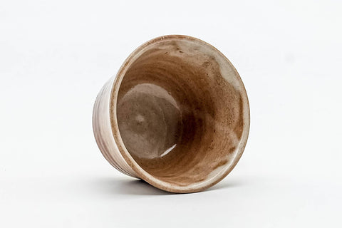 Tezumi — Japanese Teacup - Beige Milky Glazed Hagi-yaki Yunomi - 90ml — front view from another angle