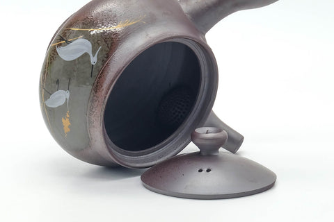 Japanese Tea Set - Egrets Banko-yaki Kyusu Teapot with Yuzamashi Water Cooler and 5 Yunomi Teacups