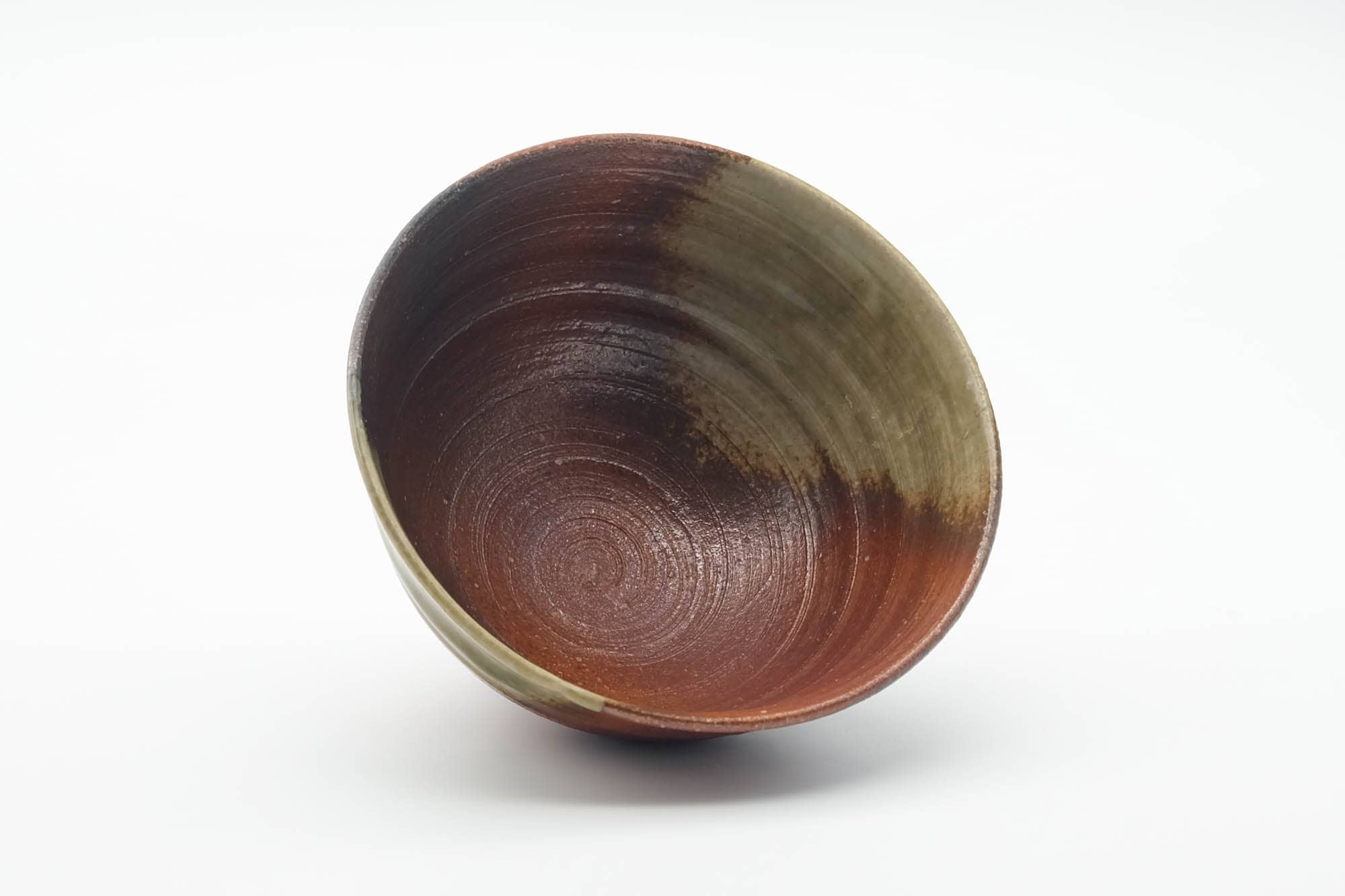 Japanese Matcha Bowl - Green Ash Glazed Stoneware Chawan - 500ml