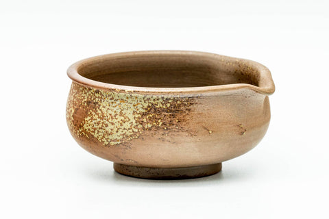 Japanese Tea Set - 木村陶峰 Kimura Touhou - Ash Glazed Bizen-yaki Houhin Teapot with Yuzamashi Water Cooler and 5 Guinomi Teacups