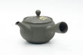 Tezumi — Japanese Kyusu - Floral Green Ryokudei Tokoname Mesh Teapot - 290ml — side view showing the spout