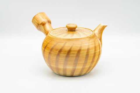 Japanese Tea Set - 有田焼 Arita-yaki Porcelain Debeso Kyusu Teapot with 5 Yunomi Teacups in Wooden Box