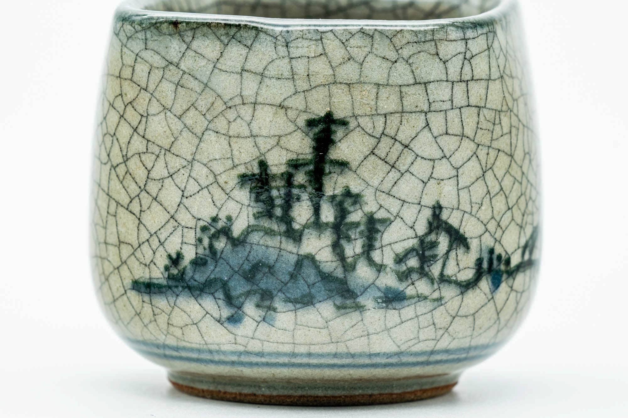 Japanese Teacups - Pair of Green Celadon Glazed Yunomi - 100ml