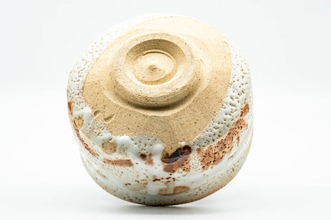 Japanese Matcha Bowl - Orange White Shino Glazed Mino-yaki Chawan - 350ml