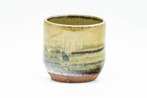 Japanese Teacup - Beige Green Hare's Fur Glazed Guinomi - 55ml