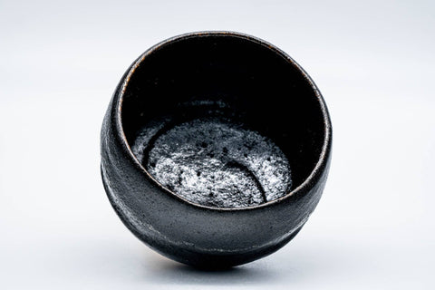 Japanese Matcha Bowl - Black Hand-Formed Undulating Raku-yaki Chawan - 300ml