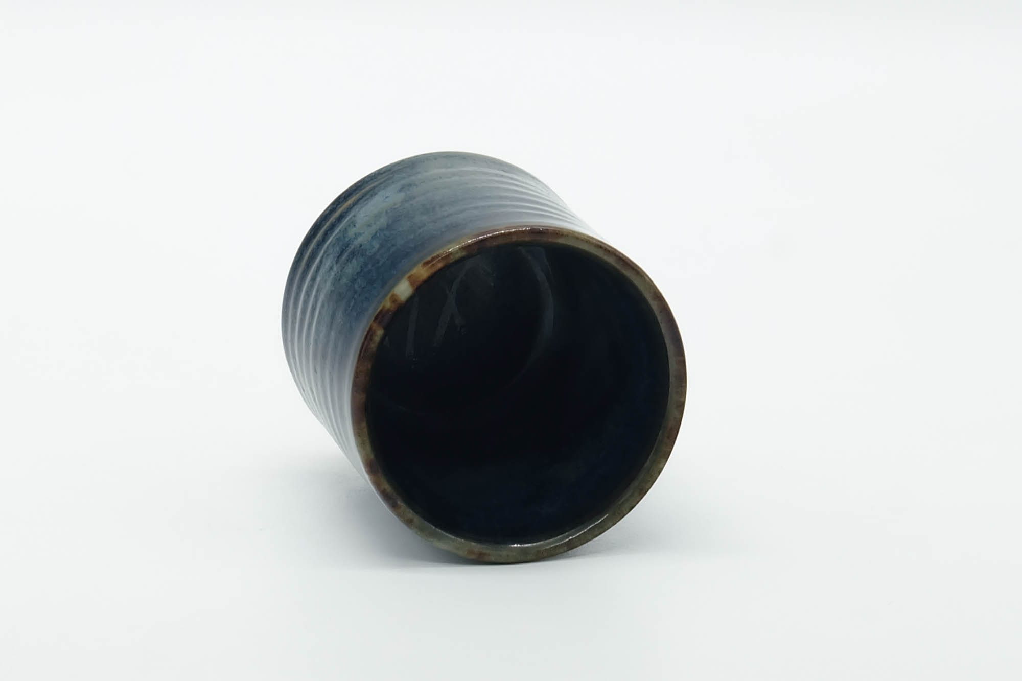 Japanese Teacup - Glossy Blue Drip-Glazed Yunomi - 60ml