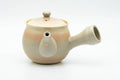 Tezumi — Japanese Kyusu - Beige Pink Glazed Hagi-yaki Do-ake Teapot - 220ml — three-quarter view