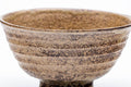 Japanese Matcha Bowl - Rokurome Speckled Irabo-style Chawan - 400ml - side view showing the ridged throwing rings