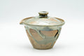 Japanese Tea Set - Hare's Fur Drip-Glazed Akogi-yaki Shiboridashi Teapot with 5 Guinomi Teacups - side view of the teapot