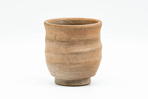 Japanese Teacup - Brown Spiraling Bizen-yaki Guinomi - 40ml