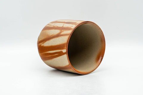 Japanese Teacup - 緋襷 Hidasuki Orange Rice Straw Fired Bizen-yaki Yunomi - 190ml - Tezumi