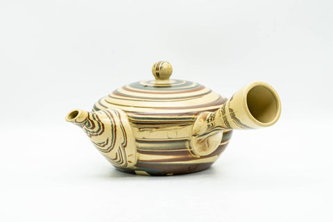 Japanese Kyusu - 伸康 Nobuyasu Nerikomi Tokoname-yaki Teapot - 210ml