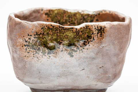 Tezumi — Japanese Matcha Bowl - Ash Glazed Wabi-Sabi Chawan - 200ml — tipped to show the interior
